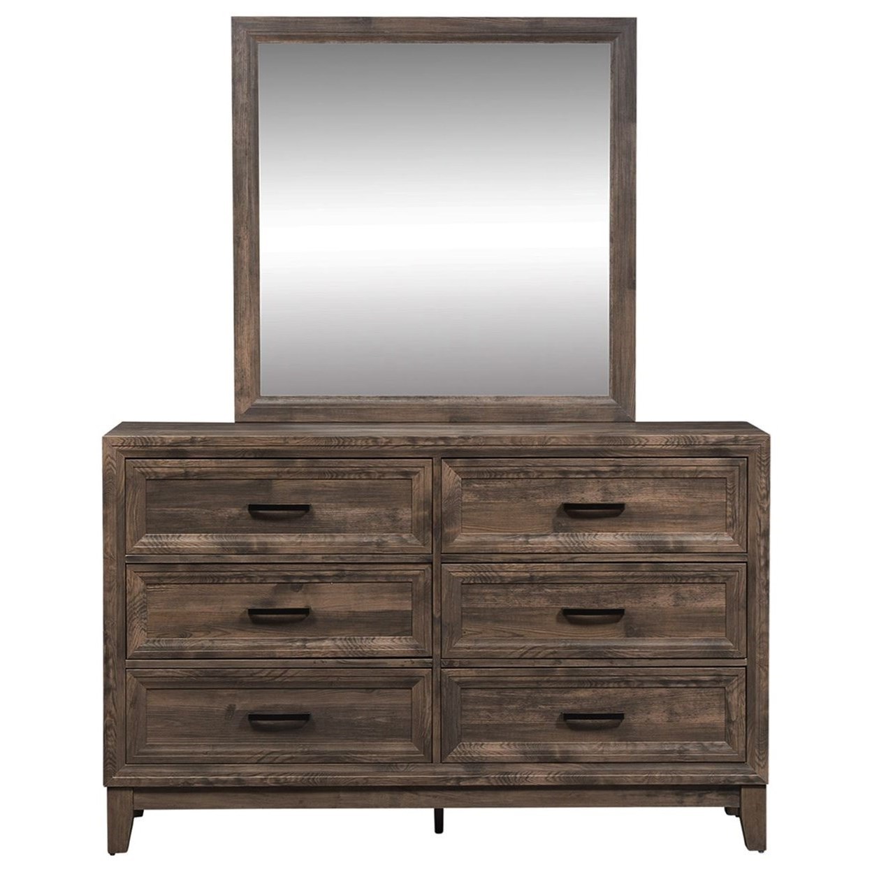 Liberty Furniture Ridgecrest Casual Dresser and Mirror Set with Felt